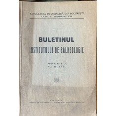 Buletinul Institutului de balneologie anul V, nr. 1-3, mai 1931