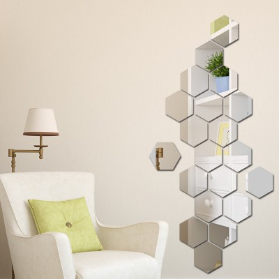 Oglinda Design Hexagon Acrilica Cristal &amp;amp; Diamant - Luxury Home - 18 cm - 1 Buc foto