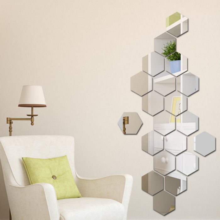 Oglinda Design Hexagon Acrilica Cristal &amp; Diamant - Luxury Home - 18 cm - 1 Buc