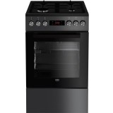 Aragaz Beko FSM52330DAON, 4 arzatoare, Gaz + Electric, 50 cm, Grill, antracit