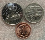 P1. Zimbabwe 1 cent + 20 + 50 cents 1997 **