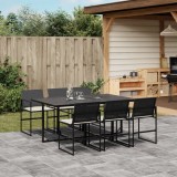 VidaXL Set mobilier de grădină cu perne, 7 piese, negru, poliratan 3295059