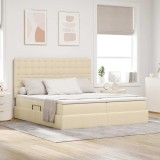 Cumpara ieftin Pat cu LED si saltea Creme 180 x 200 cm Tesatura