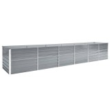 Gossi strat inaltat gradina, gri, 480x80x77 cm, otel galvanizat
