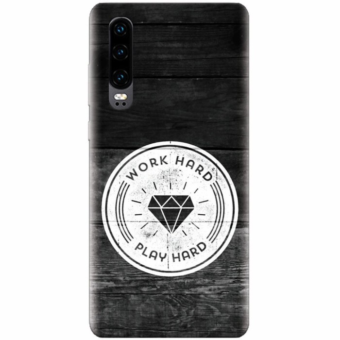 Husa silicon pentru Huawei P30, Work Hard Play Hard