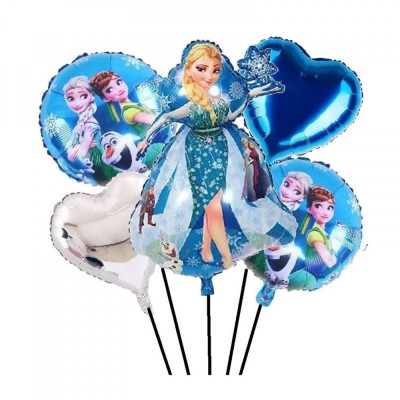 Buchet 5 baloane folie Elsa KidMania&amp;reg; Frozen, 60x45 cm foto