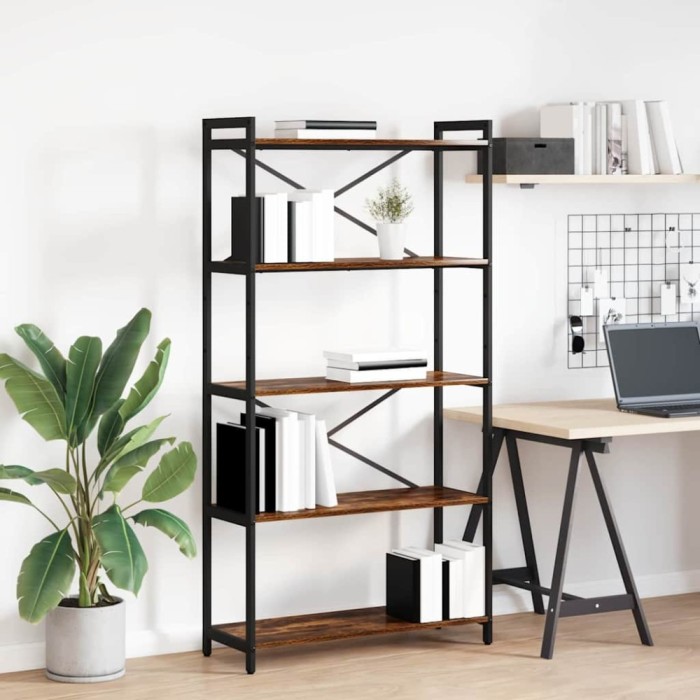 vidaXL Bibliotecă Stejar afumat 80 x 30 x 153 cm Lemn compozit