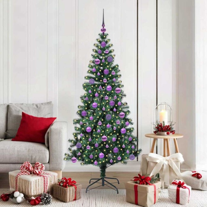 vidaXL Pom de Crăciun artificial pre-iluminat cu 300 LED Verde 180 cm 3396768