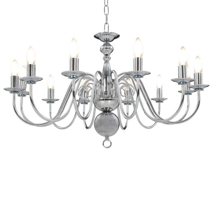 Candelabru, argintiu, 12 becuri x E14