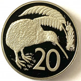 NOUA ZEELANDA 20 CENTS 1978 PROOF,( PASARE KIWI. ),KM#36.1