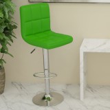 vidaXL Scaun de bar, verde, piele ecologică