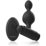 Black&amp;silver-Tucker Mic Plug Anal din Silicon cu Telecomandă-10