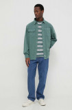 Levi&#039;s camasa jeans barbati, culoarea verde, cu guler clasic, relaxed