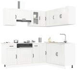 vidaXL Set dulap de bucătărie 11 piese &bdquo;Lucca&rdquo; alb lucios Lemn 3314953