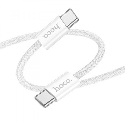 Hoco (X104) Cablu Date si Incarcare, USB-C, PD60W, QC3.0, Brodat, 2m, Alb foto