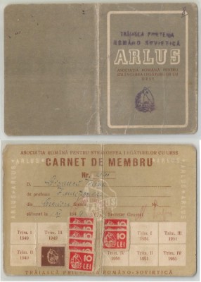 Romania, ARLUS, Carnet de membru, Craiova, 1949 foto