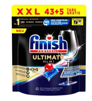 Detergent masina spalat vase Finish Ultimate All in One, 48 capsule foto