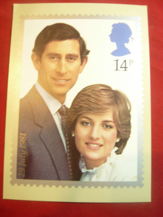 Ilustrata Filatelica -Nunta Print Charles de Wales cu Lady Diana Spencer 1981