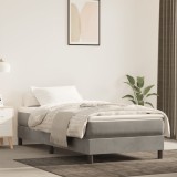 Gossi saltea de pat cu arcuri, gri deschis, 90x220x20 cm, catifea