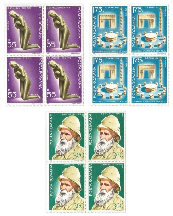 Romania, LP 906/1976, Centenarul nasterii lui C. Brancusi, bloc 4, MNH