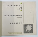 CRIZANTEMA DE AUR , FESTIVAL - CONCURS DE ROMANTE , EDITIA A III - A , PROGRAM , 1970