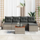 vidaXL Set canapea de grădină gri 6 pcs Gri Mari