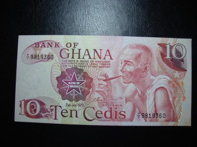 GHANA 10 CEDIS 1978 UNC foto