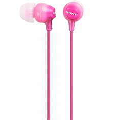 Casti Audio Cu Fir In Ear, Microfon, Mufa Jack 3,5 mm, Roz foto