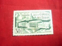 Serie Consiliul Europei la Strassburg 1952 Franta ,1 valoare sarniera foto