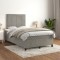 vidaXL Pat box spring cu saltea, gri deschis, 120x200 cm, catifea 3143013