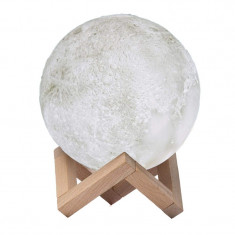 Lampa decorativa 3D Moon Light, USB, luminozitate ajustabila