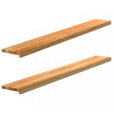 vidaXL Pervaz 2 buc lemn masiv de maro deschis 160x20x2 cm