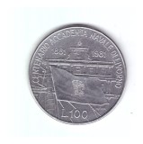 Moneda Italia 100 lire 1981 Livorno Naval Academy, stare foarte buna, curata