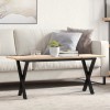 Gossi masa de cafea, cadru x, 110x40x45 cm, lemn masiv pin si fonta