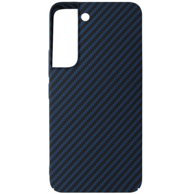 Husa tip capac spate policarbonat aspect Carbon bleumarin cu negru pentru Samsung Galaxy S22 5G foto