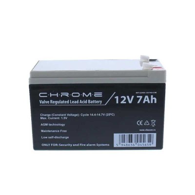 Acumulator plumb acid 12V 7Ah Chrome security terminal T1/F1 foto