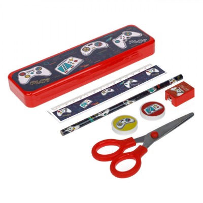 Set școlar, 7 Piese, Multicolor, Tematică Gaming foto