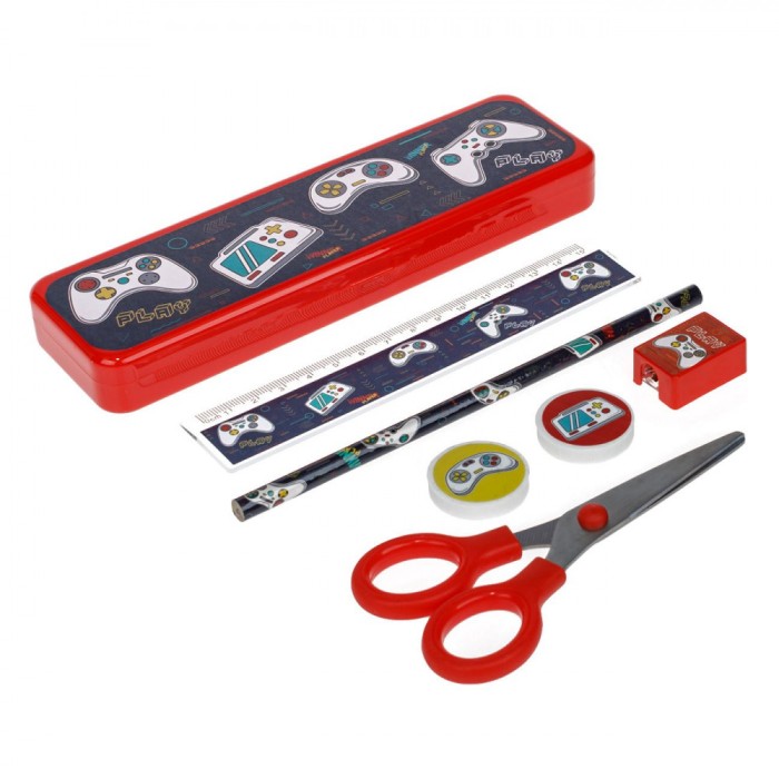 Set școlar, 7 Piese, Multicolor, Tematică Gaming