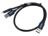 Cablu USB 3.0 VENTION A x2 la B micro nichelat 0,5m