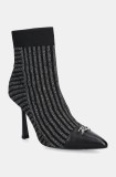 Karl Lagerfeld botine PANDARA II femei, culoarea argintiu, cu toc cui, KL31343