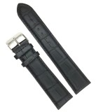 Cumpara ieftin Curea ceas ARC piele naturala neagra antialergenic XL imprimeu crocodil latime 18mm 20mm 22mm 24mm