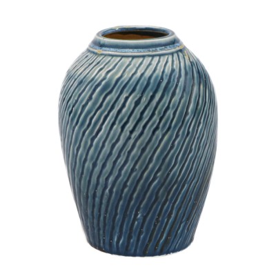 Vaza Shell, Ceramica, Albastru, 18cm ComfortTravel Luggage foto