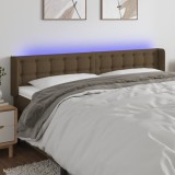 VidaXL Tăblie de pat cu LED, maro &icirc;nchis, 163x16x78/88 cm, textil