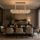 Candelabru din cristal ORION 19xE14 auriu, inaltime reglabila