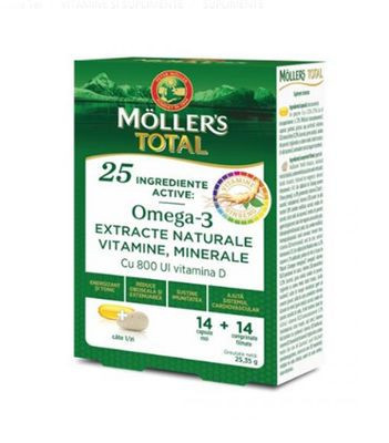 Mollers Total, 14 capsule + 14 comprimate, Moller s