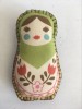 Brosa Handmade Matrioska Textil, Vatelina, Chic, Unicat 12x6cm