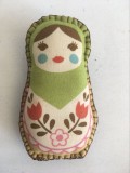 Brosa Handmade Matrioska Textil, Umpluta Vatelina, Chic, 12x6cm