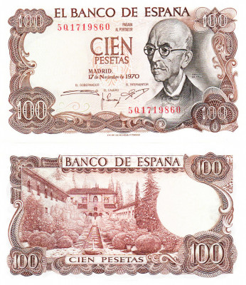 Spania 100 Pesetas 1970 P-151 UNC foto