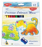 Set 12 creioane Maxi colorate hexagonale Daco