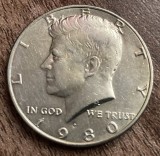 C50 - Moneda foarte veche - America - half dollar - litera P - 1980